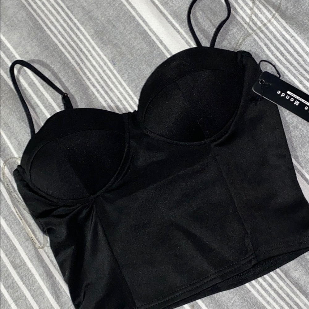 Velvet Corset Crop-Top